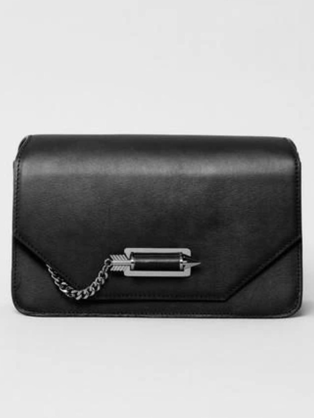 Mackage Cortney Black Leather Crossbody Bag - Silver Arrow Hardware